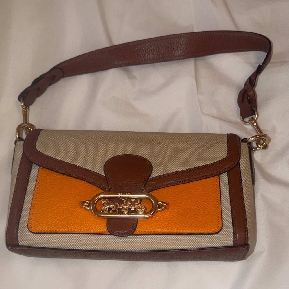 Coach Brown and Orange Shoulder Bag